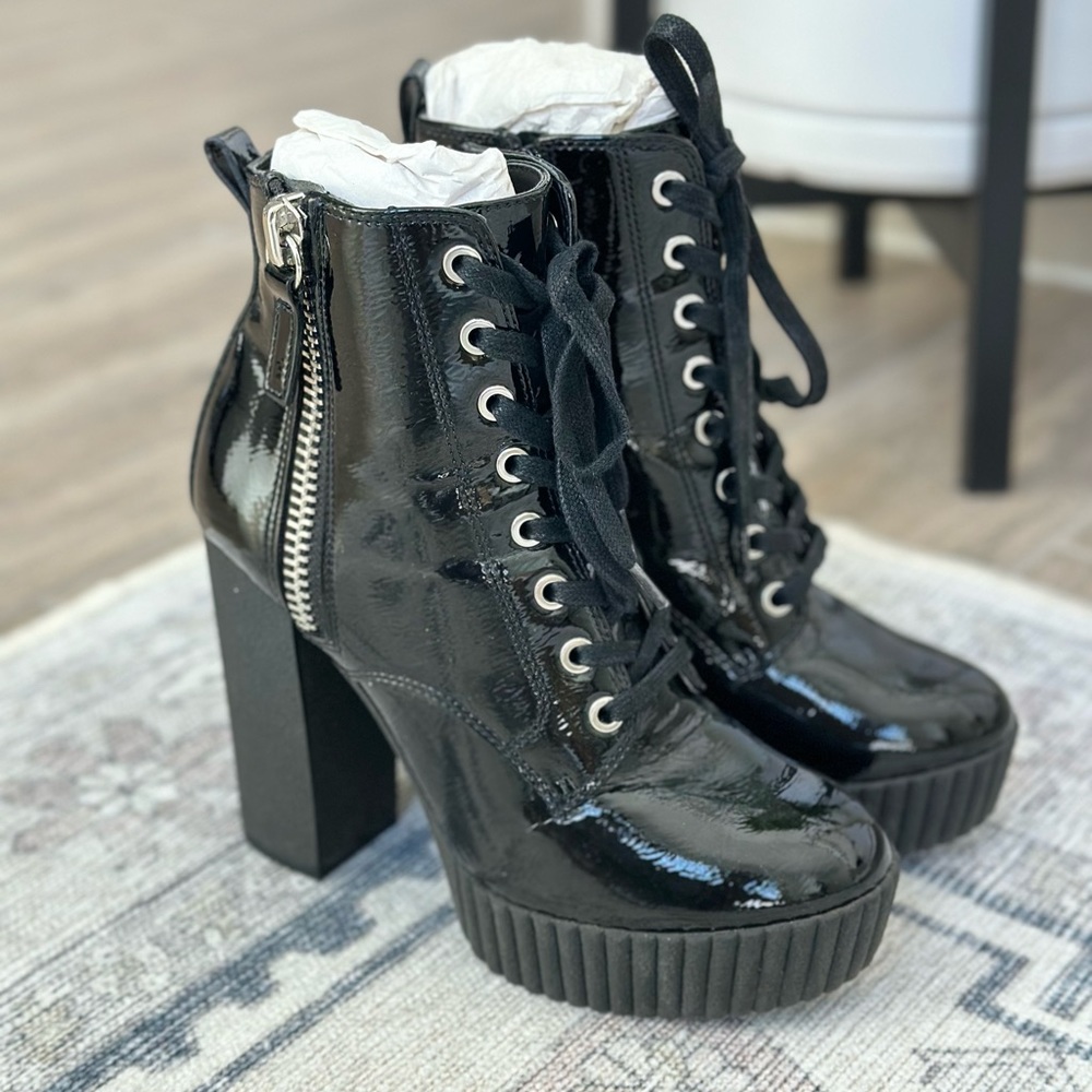 ALDO patent leather chunky boots